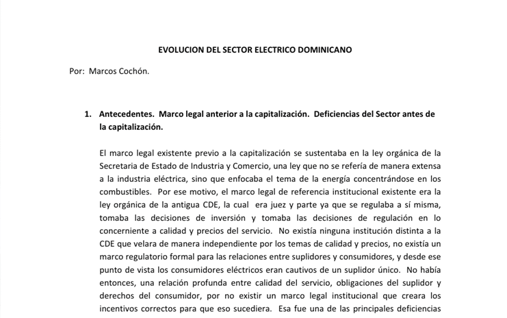 03 - Evolución del Sistema Eléctrico Dominicano - Marcos Cochón