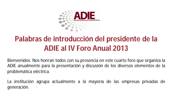 Palabras de Introducción del Presidente de la ADIE en el IV Foro anual
